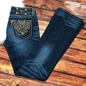 Miss Me Embroidered Boot Cut Jeans